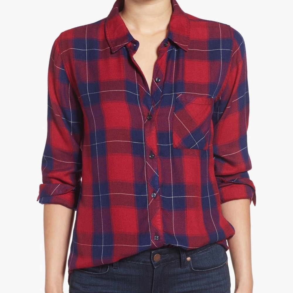 Rails Hunter Red & Blue Plaid Button-Up Shirt
